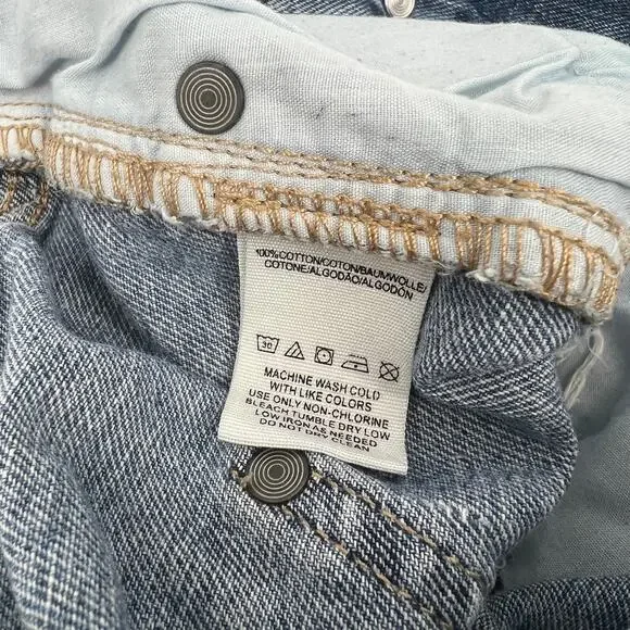 Free People Lace Crochet Trim Cut-Off Distressed Boho Denim Shorts Size 25 - Picture 8 of 10